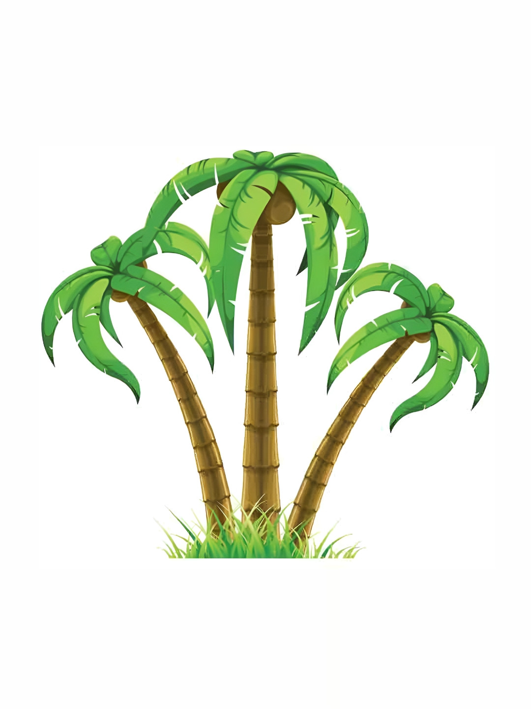 Wallpics Green & Brown Palm Tree Printed Waterproof Wall Sticker