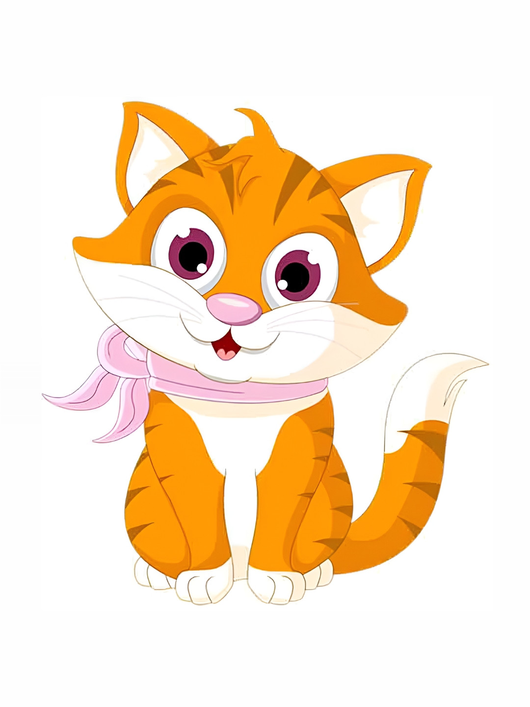 Wallpics Orange-Colored & White Printed Waterproof Wall Sticker