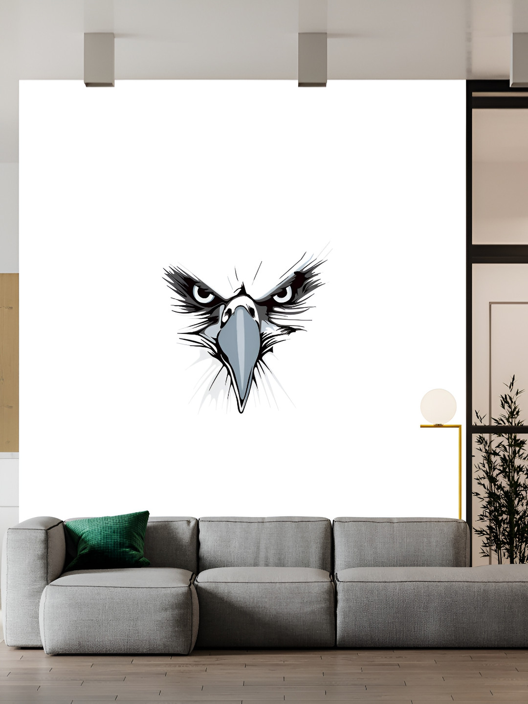 Wallpics White & Black Birds & Animals Printed Water Proof Wall Sticker