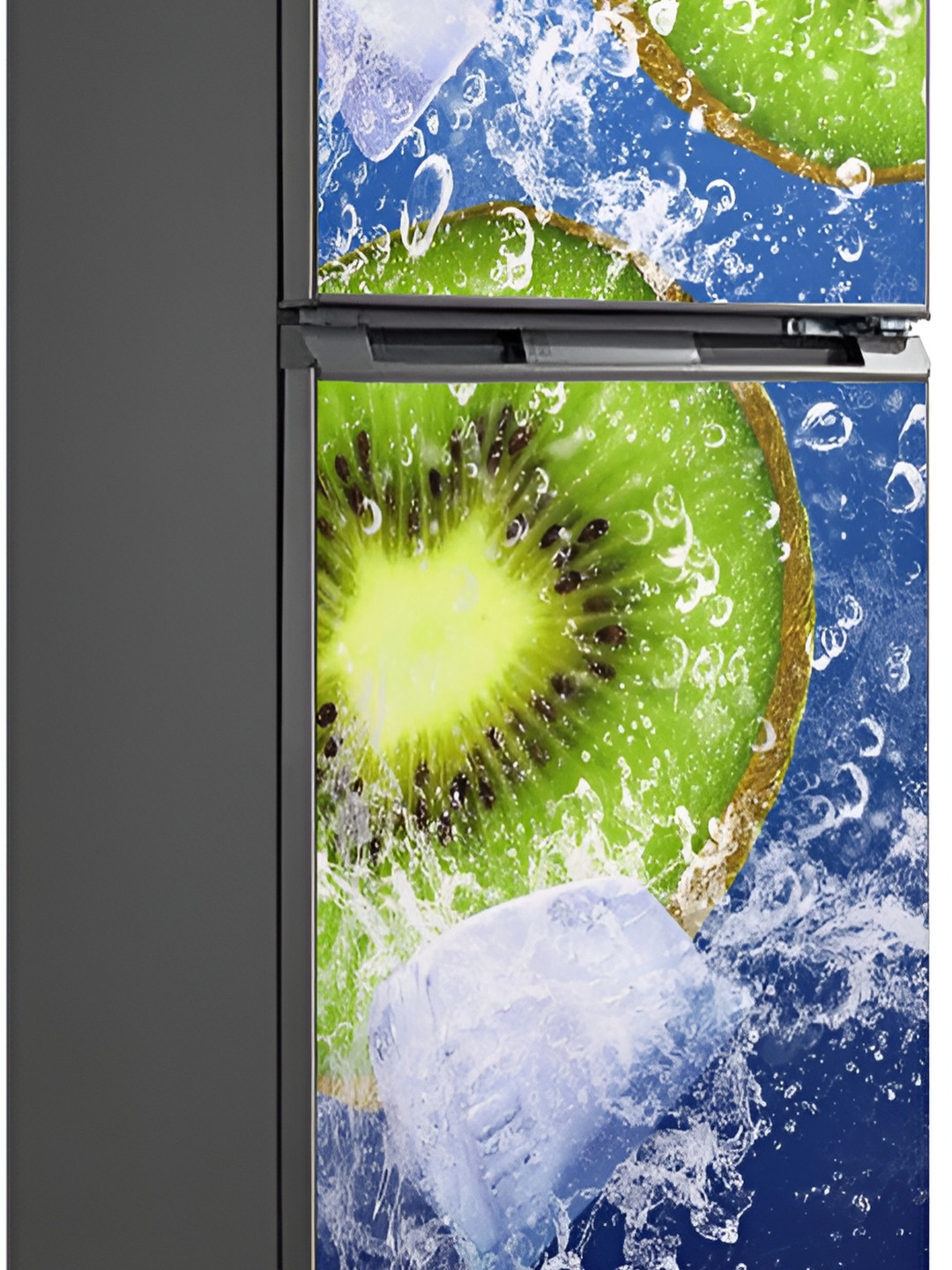 Wallpics Green & Blue Printed Waterproof Fridge Wall Sticker