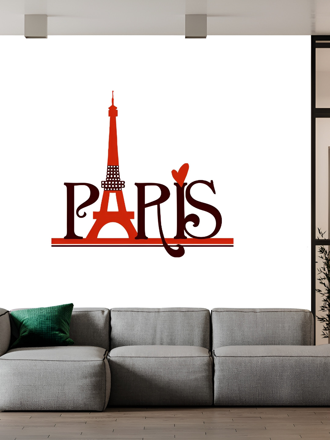 Wallpics Red & Black Typography Printed Waterproof Wall Sticker