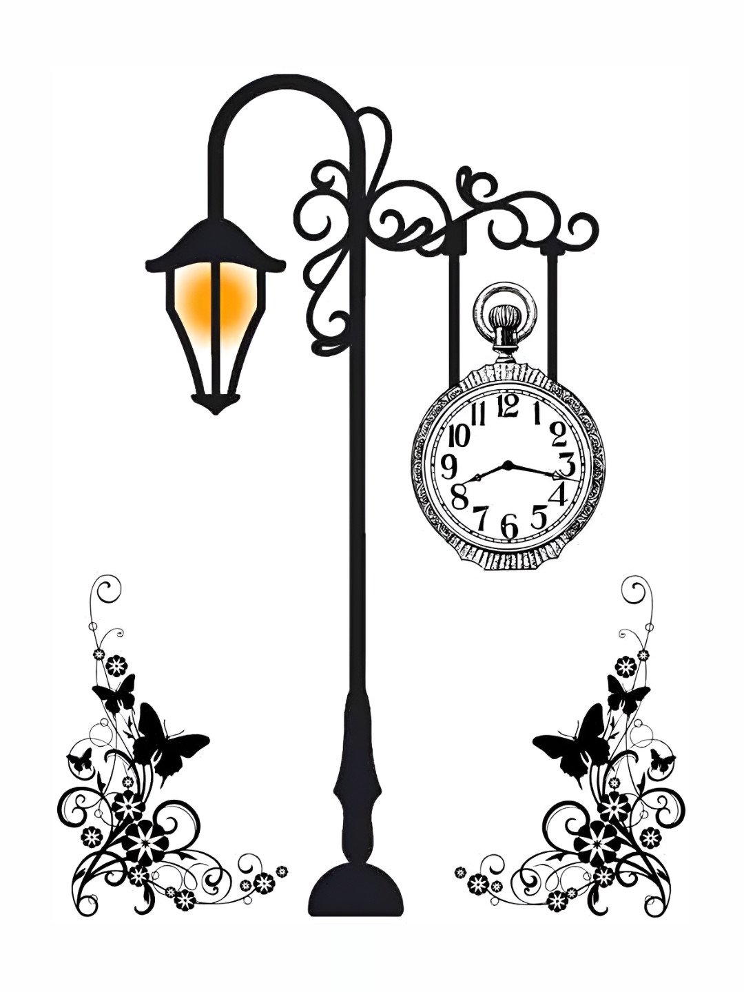 Wallpics Black Printed Water-Proof Wall Sticker