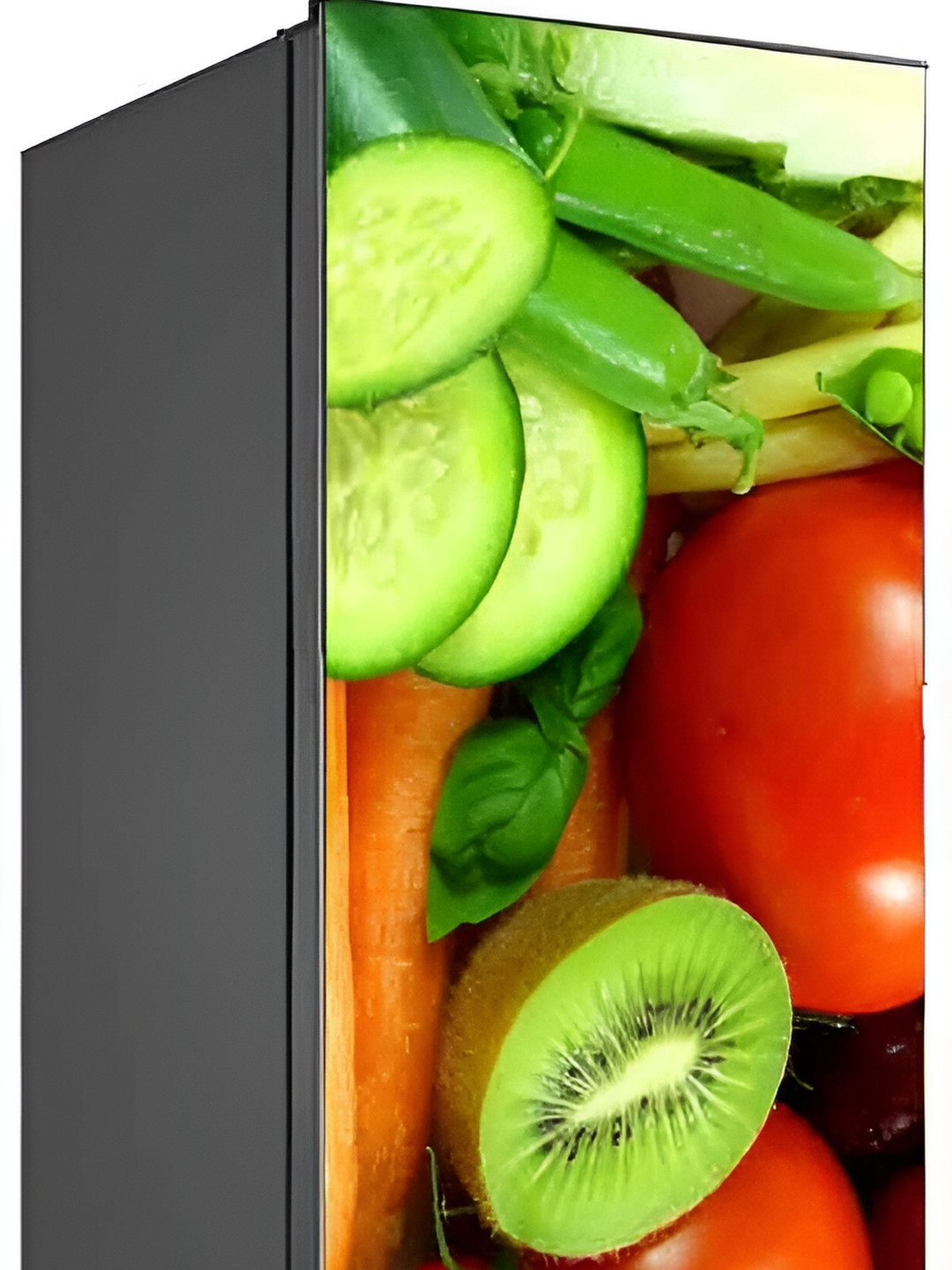 Wallpics Red & Green Fruits Printed Waterproof Fridge Sticker