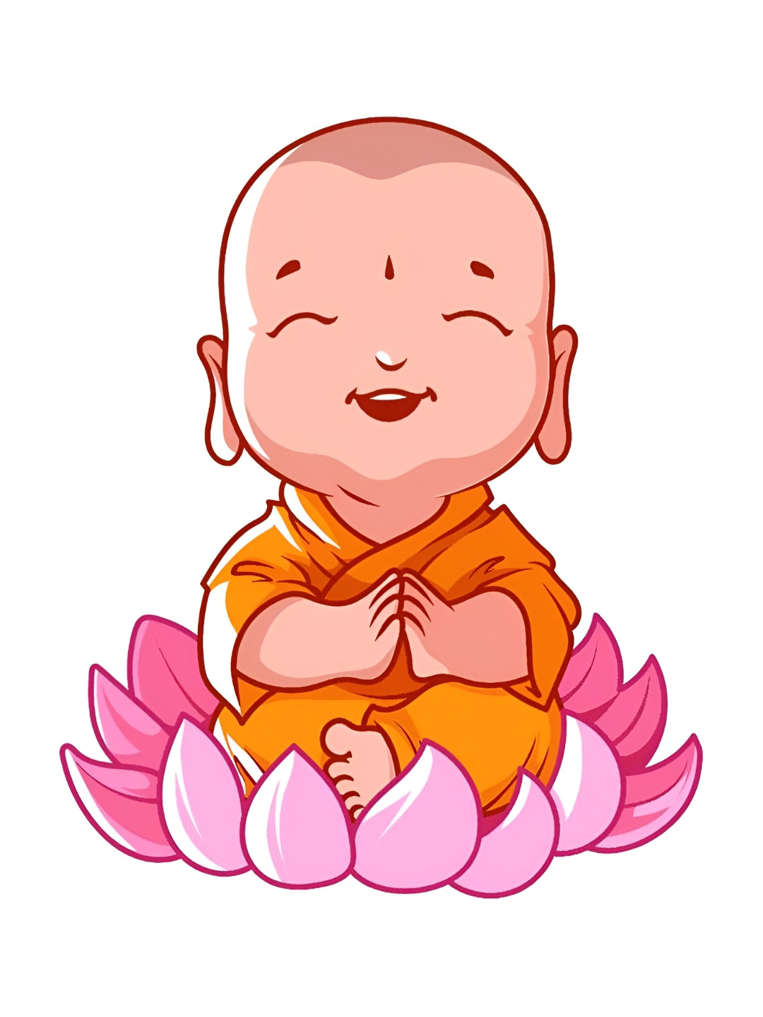 Wallpics Orange-Coloured & Pink Religious Printed Water-Proof Wall Sticker