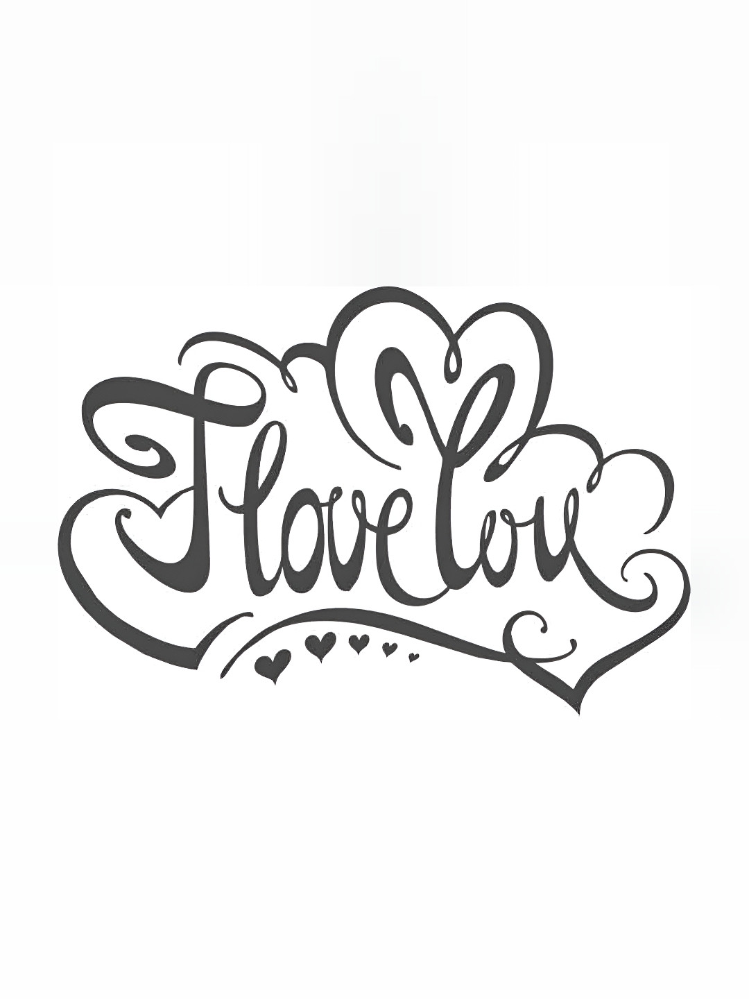 Wallpics White & Black I Love You Printed Waterproof Wall Sticker