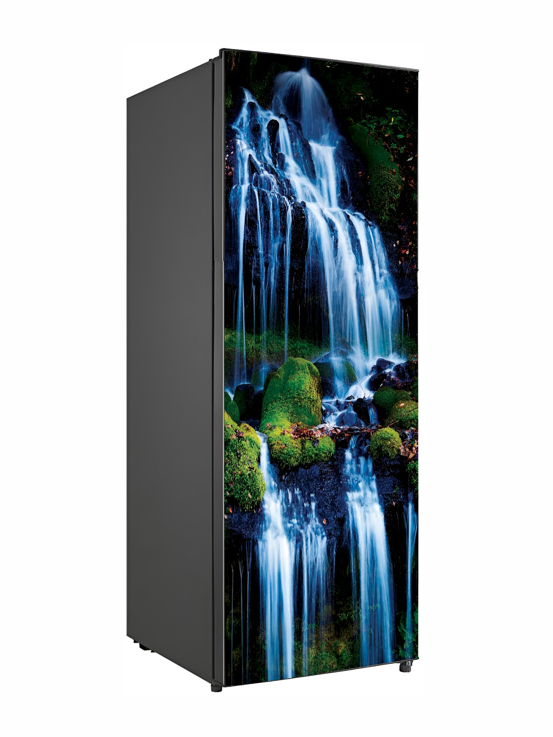 Wallpics Blue & Green Printed Water-Proof Fridge Sticker