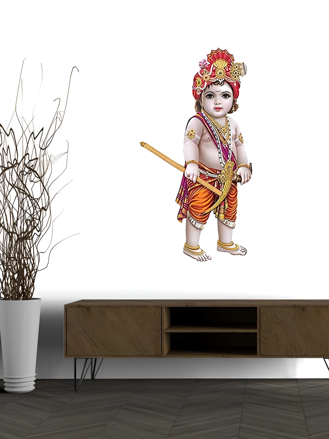 Wallpics White & Red Religious Printed Waterproof Wall Sticker