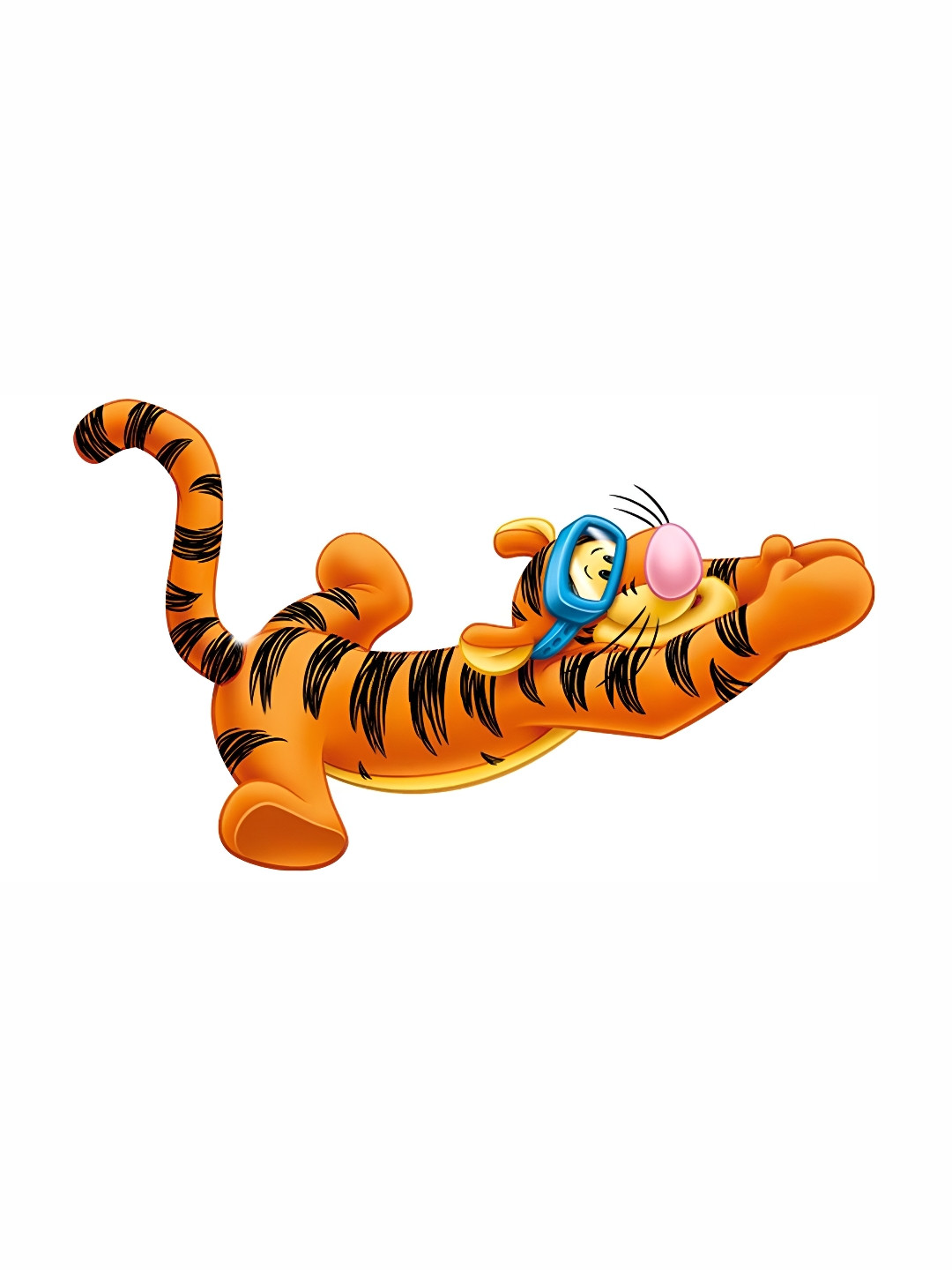 Wallpics Orange & Black Swimming Tigger Printed Waterproof Wall Sticker