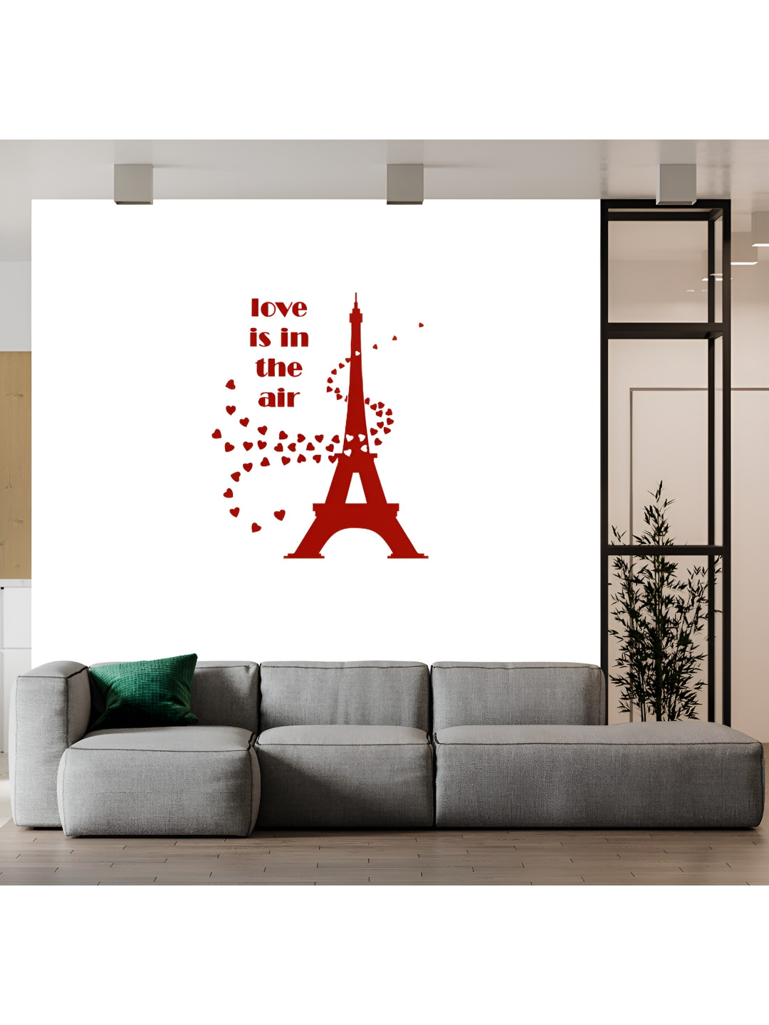 Wallpics Red Typography Printed Waterproof Wall Sticker