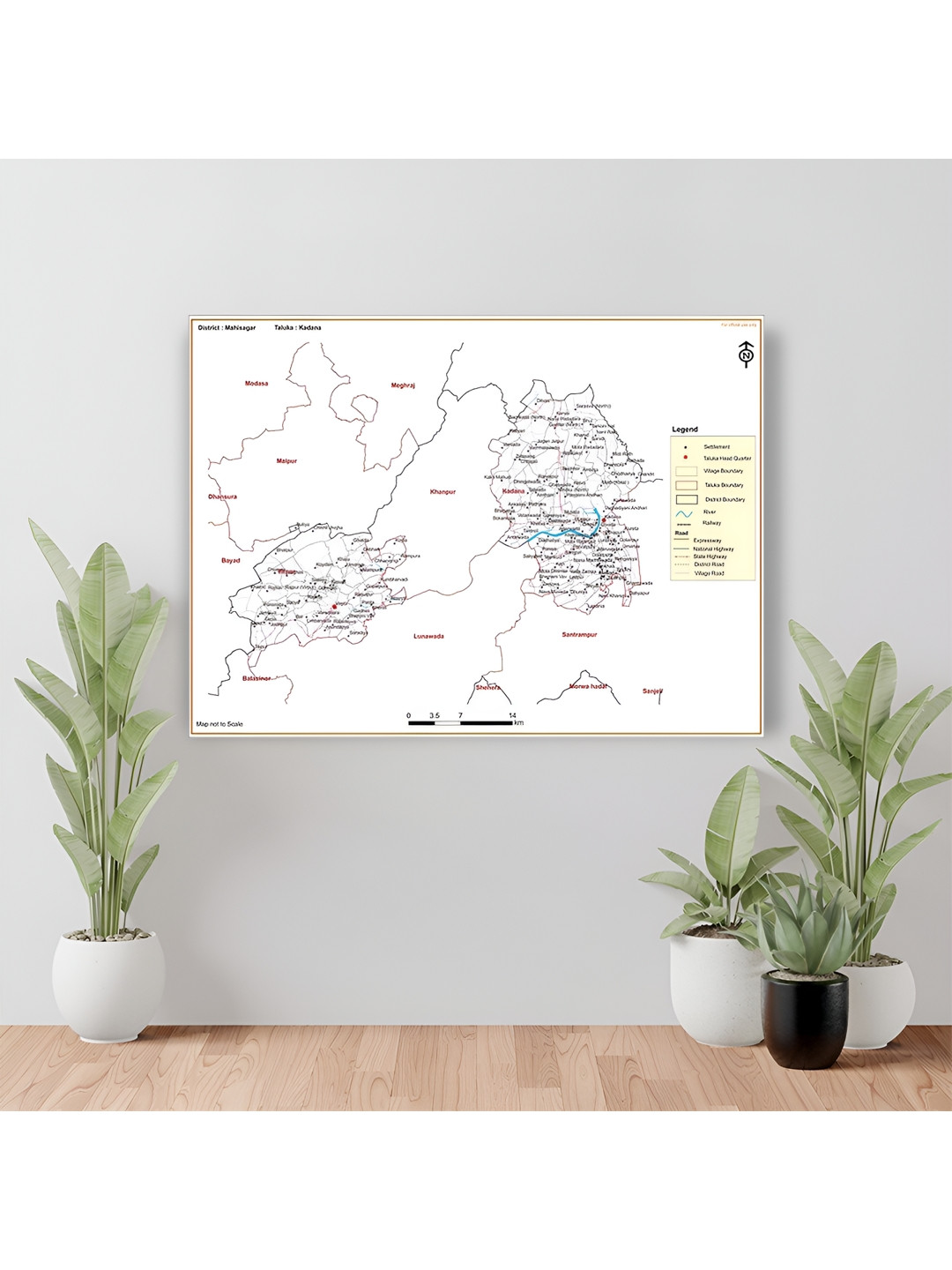 Wallpics White & Black Map Printed Waterproof Wall Sticker