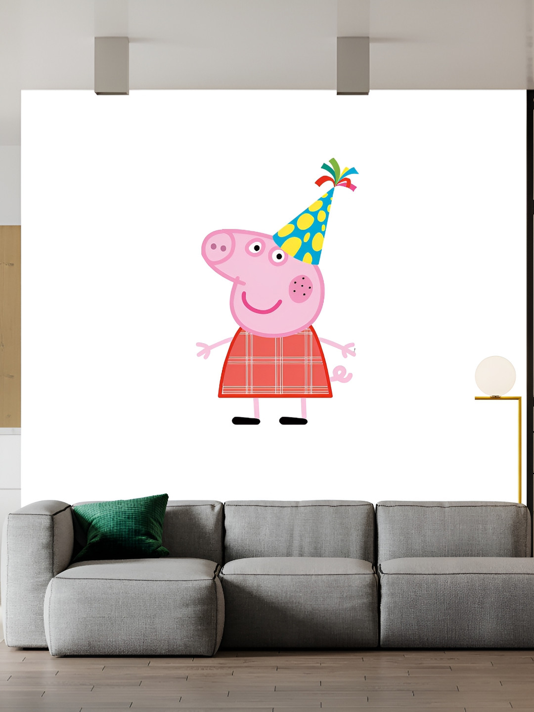 Wallpics Pink & Red Printed Waterproof Vinyl Wall Sticker