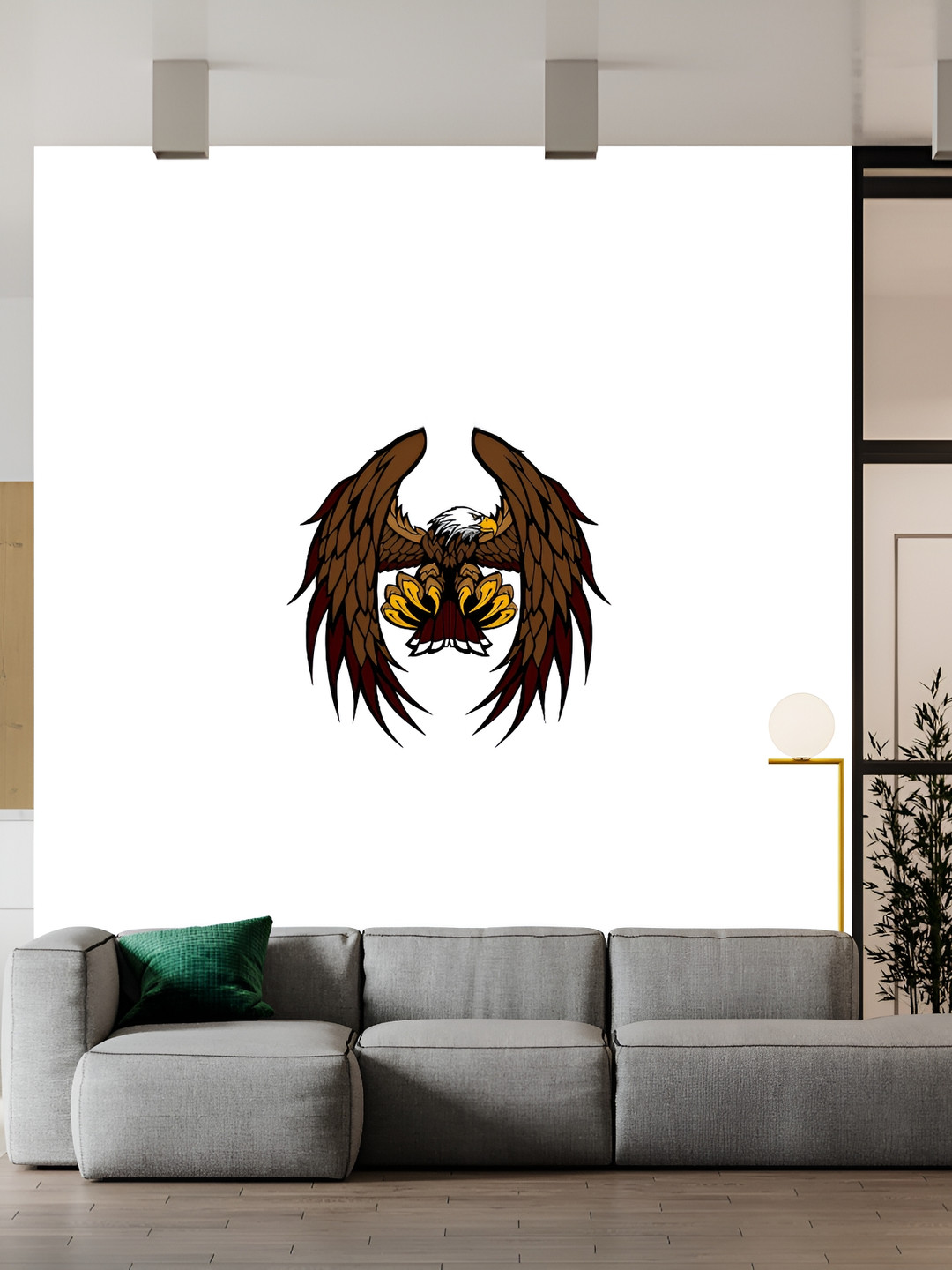 Wallpics White & Brown Birds & Animals Printed Water Proof Wall Sticker