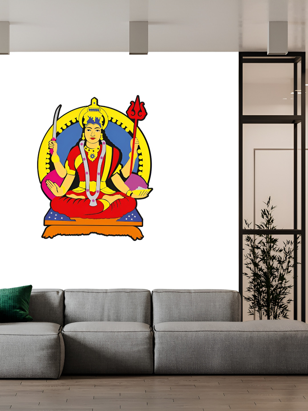 Wallpics White & Red Religious Printed Waterproof Wall Sticker
