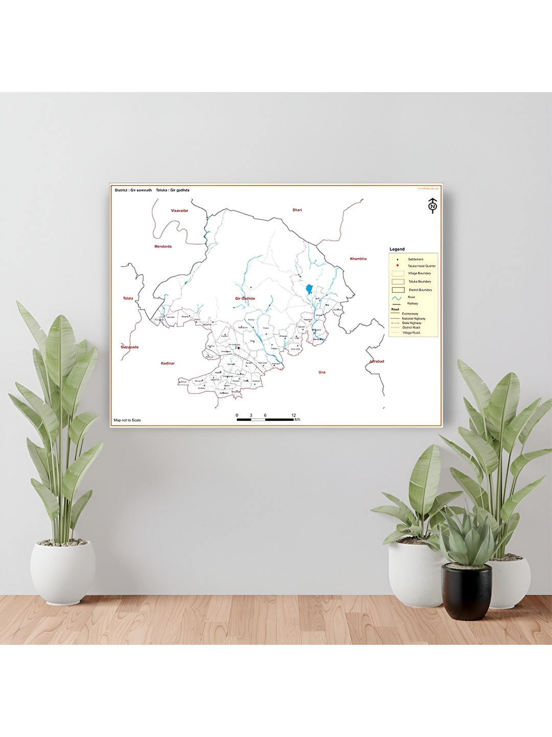 Wallpics White & Black Printed Vinyl Waterproof Wall Sticker