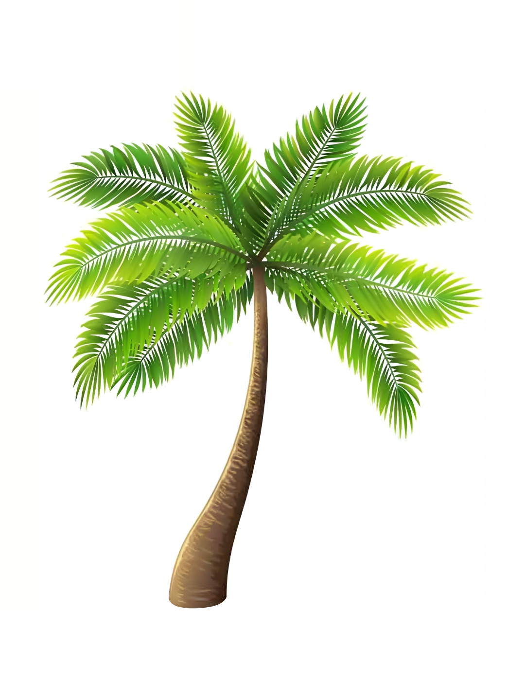 Wallpics Brown & Green Coconut Tree Printed Waterproof Wall Sticker