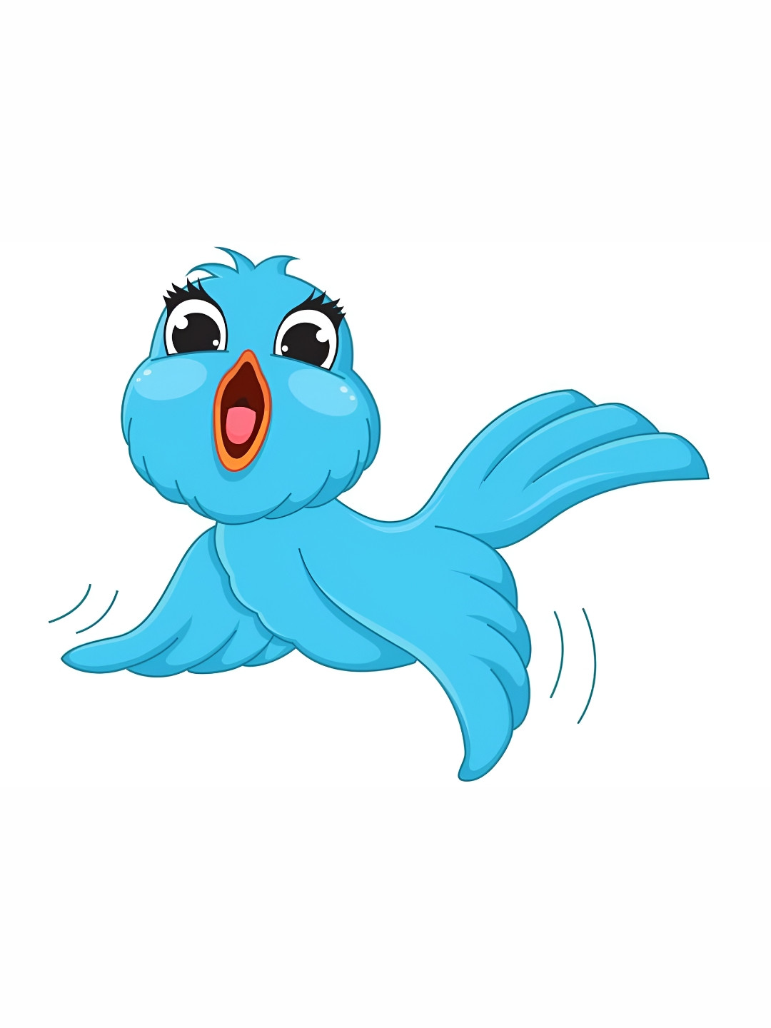 Wallpics Blue & Pink Bird Printed Waterproof Wall Sticker