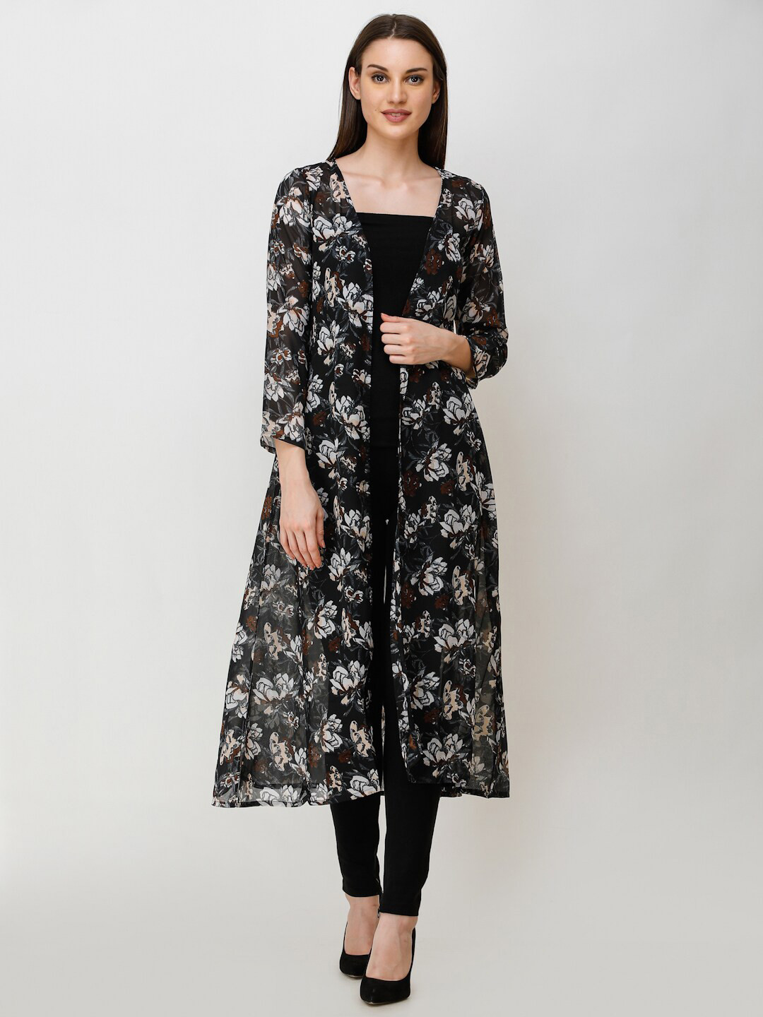 MINOS Floral Printed Longline Shrug