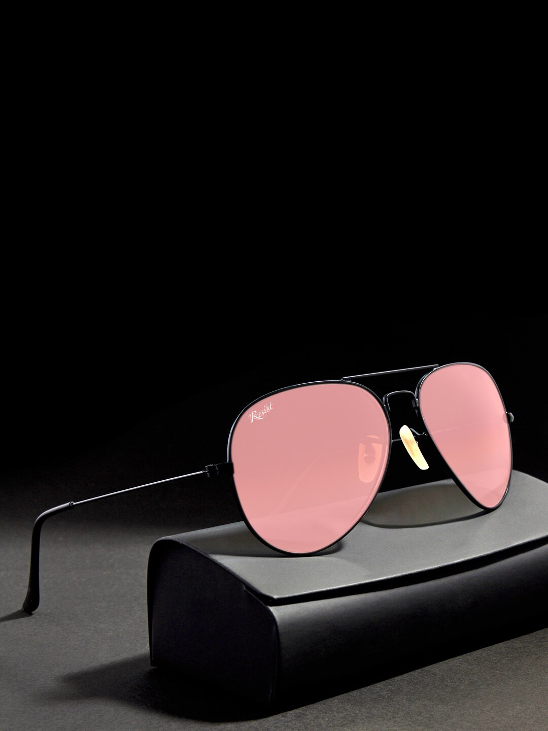 RESIST EYEWEAR Unisex Aviator Sunglasses with UV Protected Lens AIRCRAFTS BLK PINK CANDY