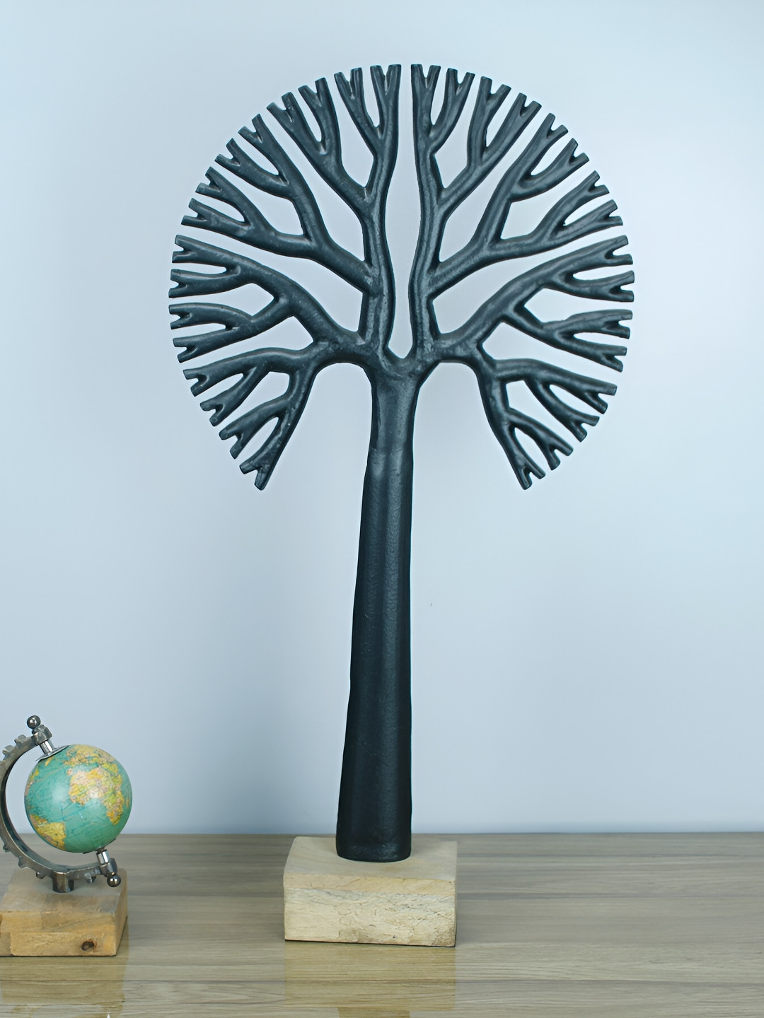 Maison Modern Harvest Broc Tree Black Aluminium Metallic Living Room Extra Large Showpiece - 24.8 Inches