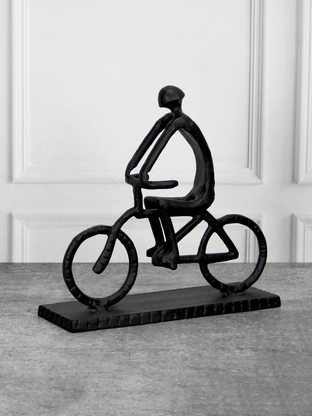 Maison Modern Pedalman Black Aluminium Matte Living Room Medium Showpiece - 10.6 Inches