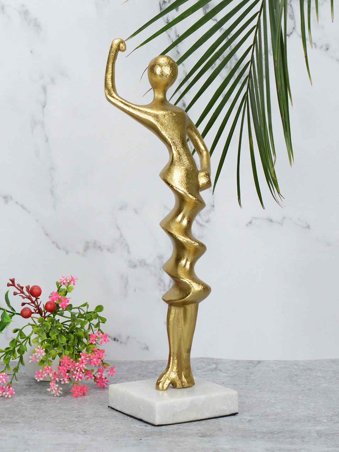 Maison Modern Lumina Gold Lady Gold Metal Metallic Living Room Large Showpiece - 15.3 Inches