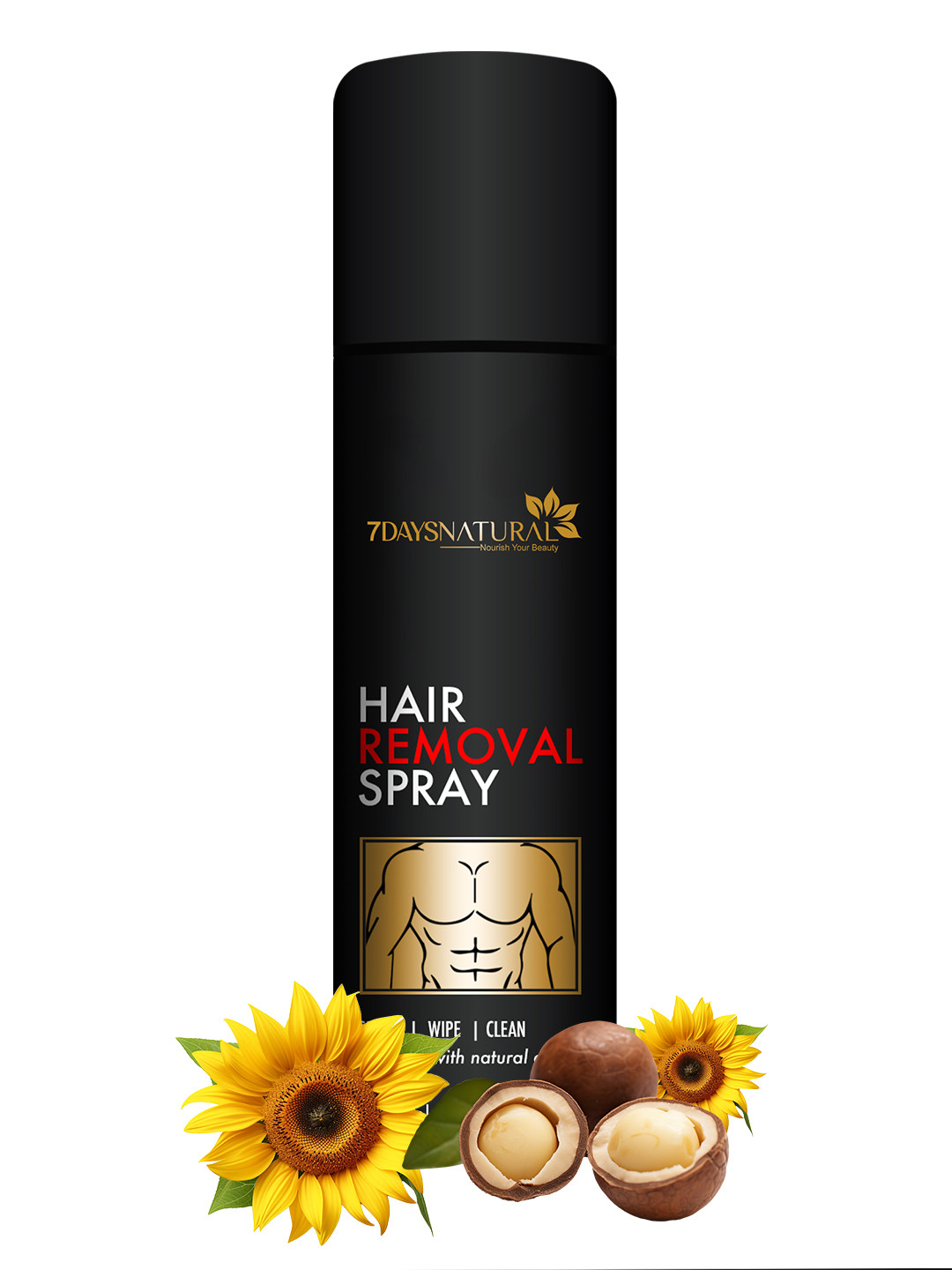 7DAYSNATURAL Men Luxury Hair Removal Spray Enriched with Natural Actives - 200ml