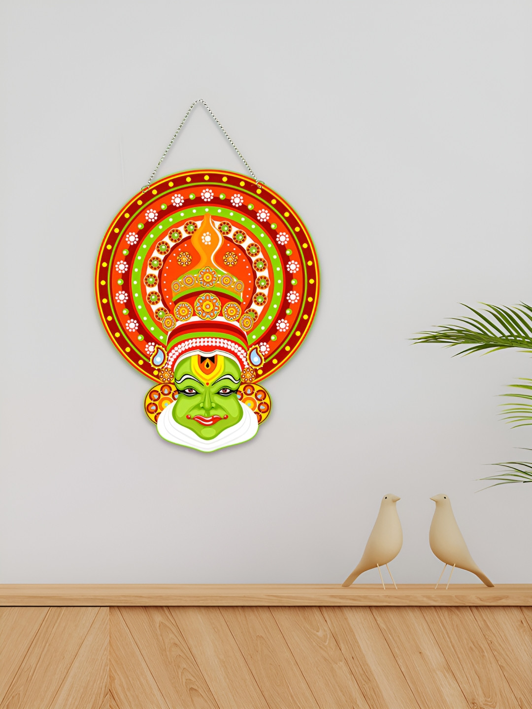 ArtVibes Attractive Designer Wood Ethnic Motifs Matte Hall Spiritual Wall Decor-16In