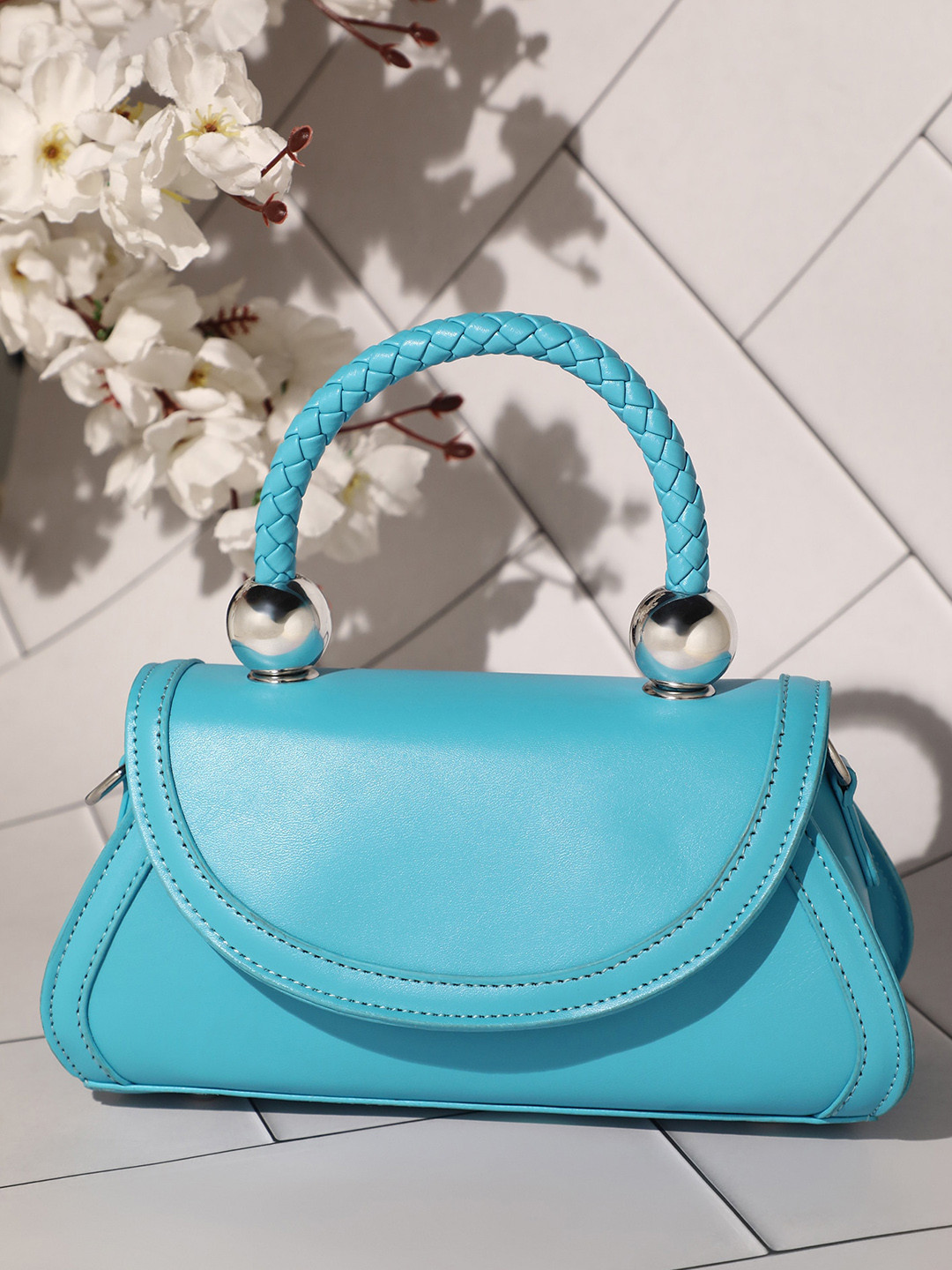 LULU & SKY Bucket Satchel with Braided-Handle