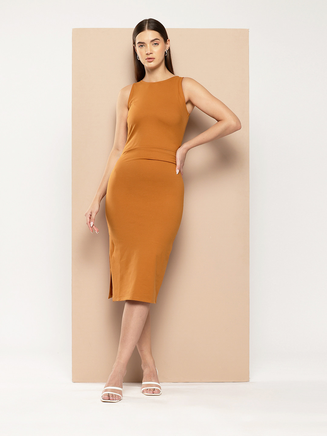 Chemistry Solid Bodycon Midi Dress