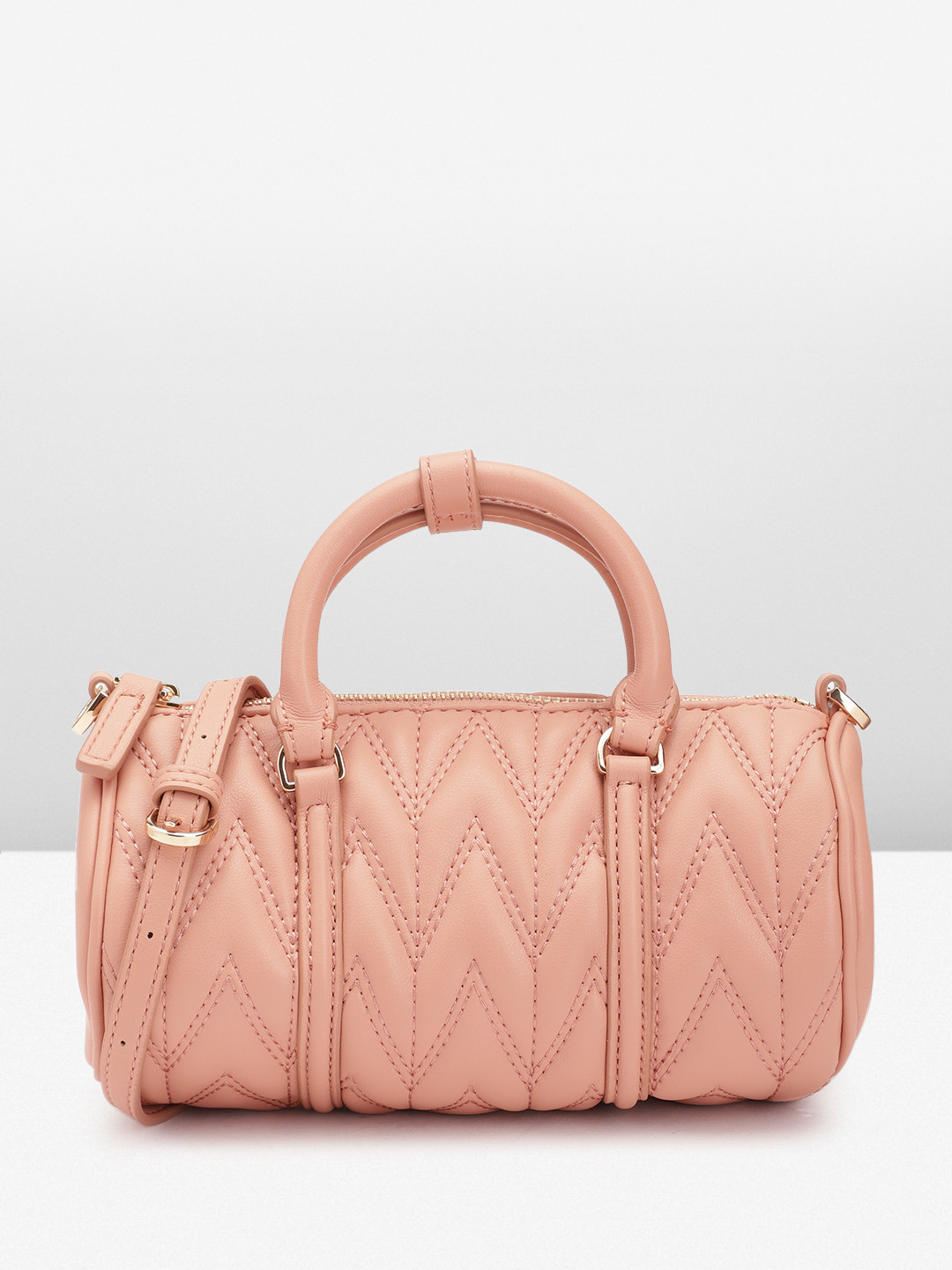 MANGO Structured Quilted Bowling Bag