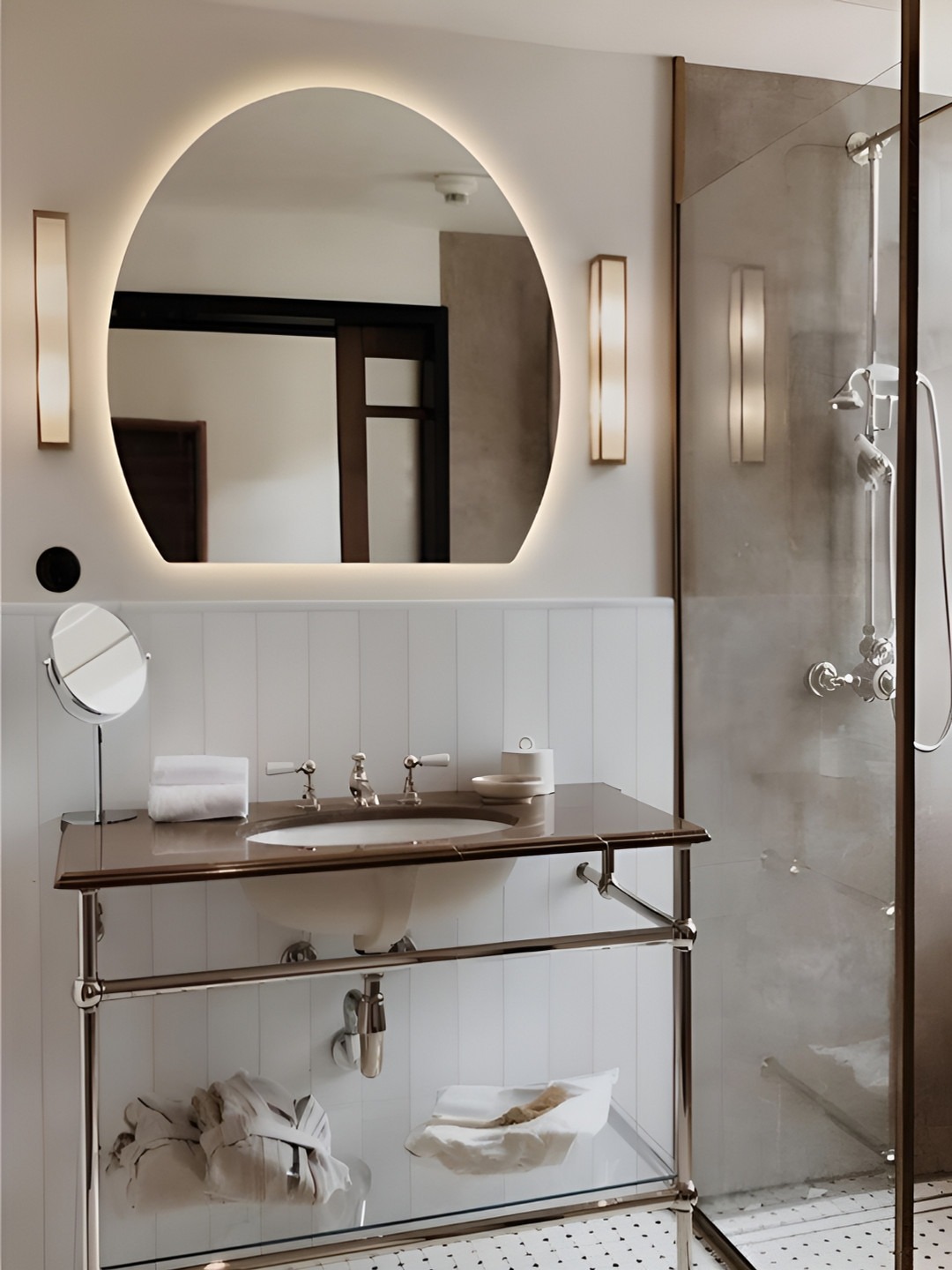 THE HANDMADE FLAIR Gold Toned Irregular Decorative Wall Mirror