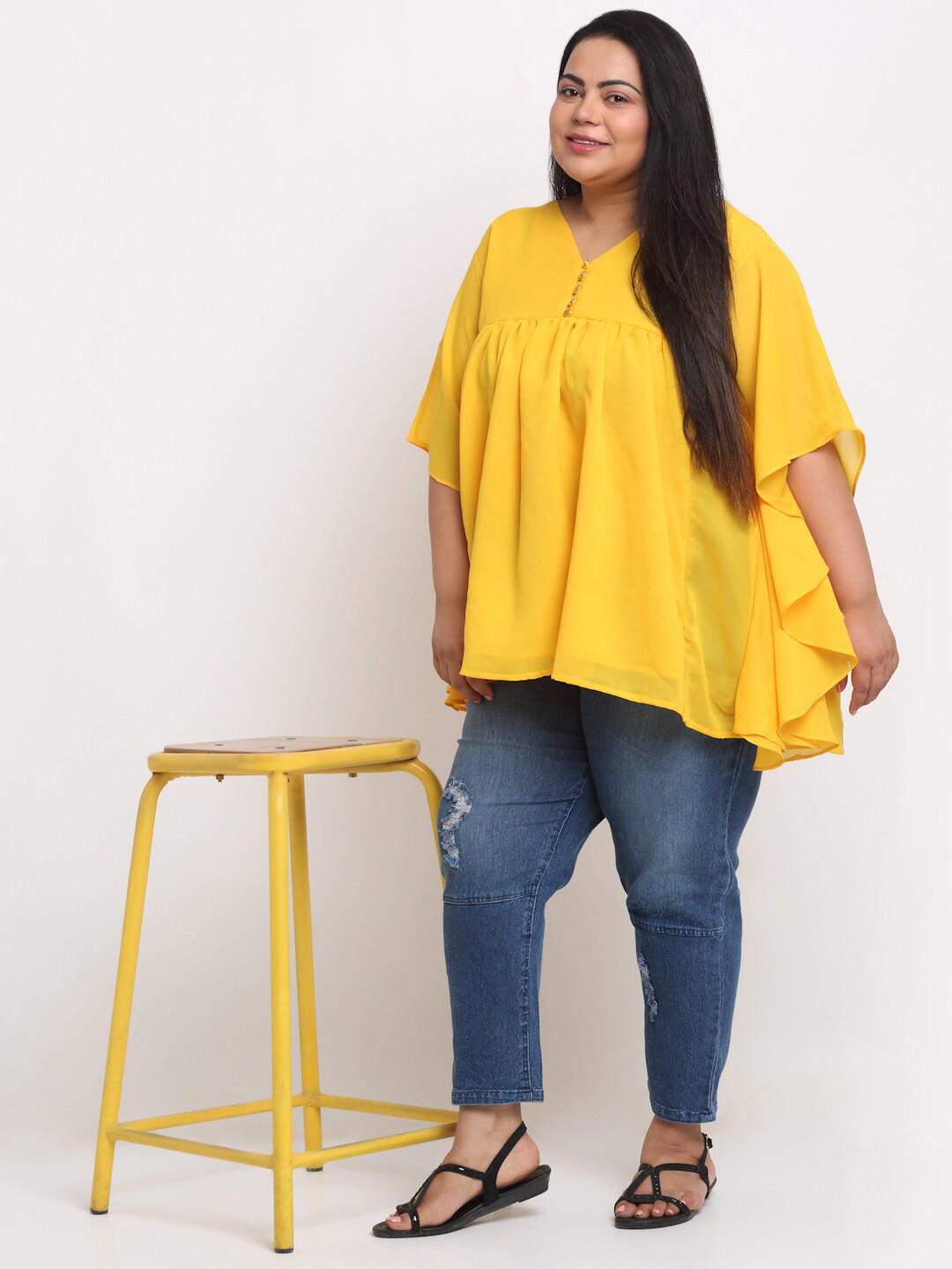 sindrellastorie Plus Size Kimono Sleeves Kaftan Top