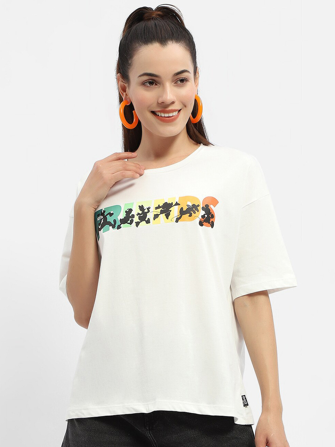 Madame Mickey & Friends Printed Short Sleeves Pure Cotton T-shirt