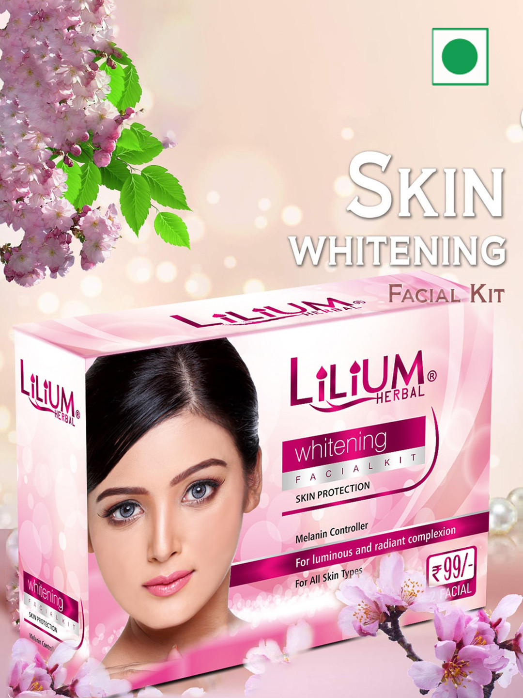 Lilium Diamond & Whitening Facial Kit Nourishes Skin & Radiant Complexion - 60g Each