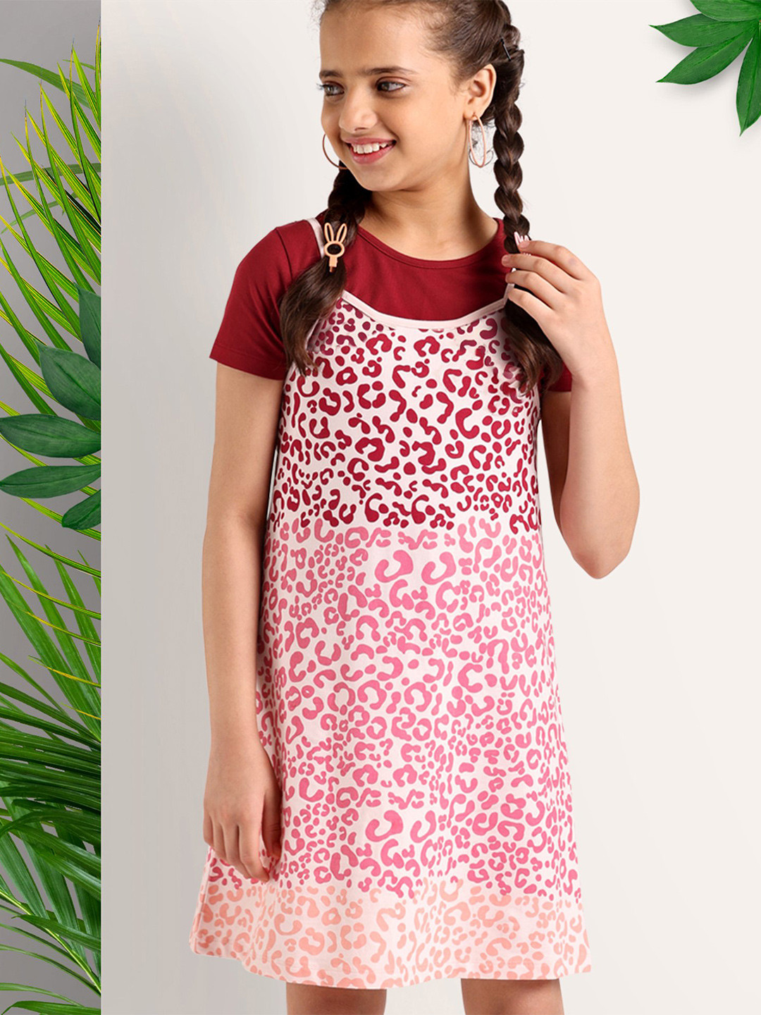 ARIAS By LARA DUTTA Girls Floral Print Cotton A-Line Dress