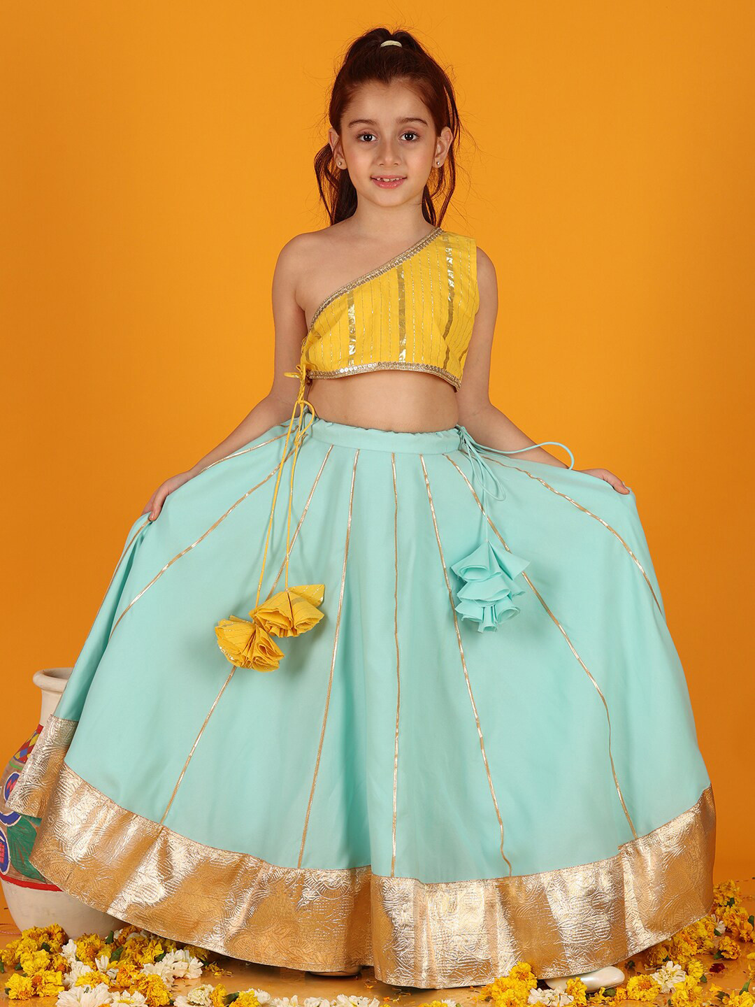Jilmil Girls Embellished Ready to Wear Lehenga Choli