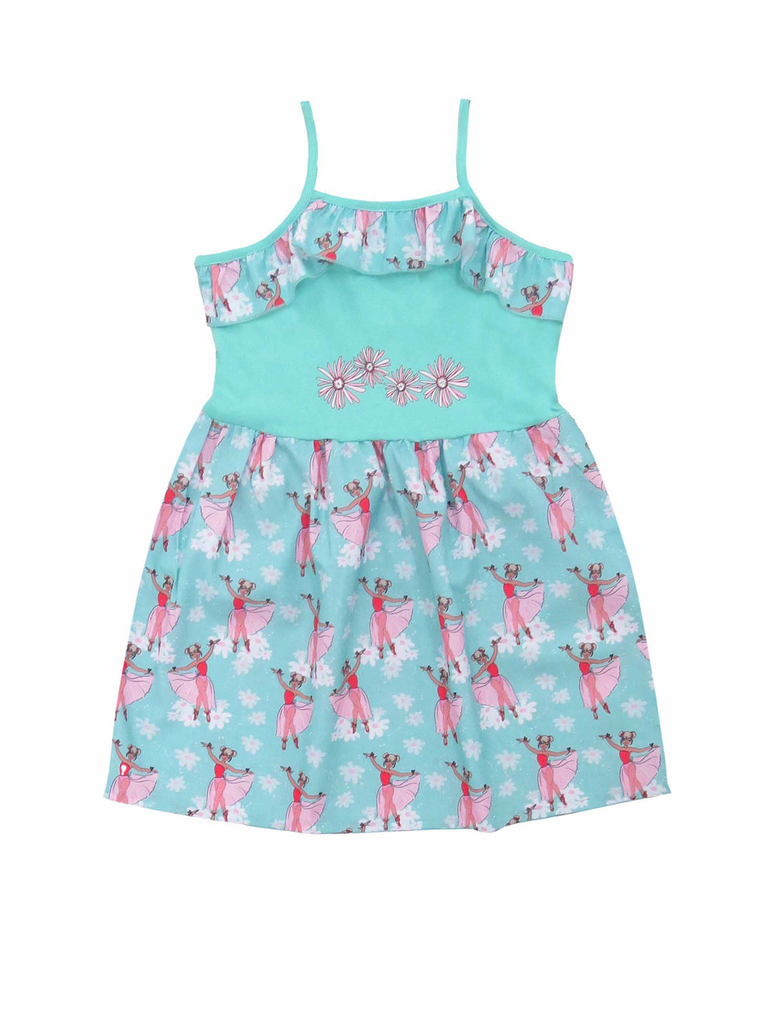 Clothe Funn Shoulder Straps Floral Printed Cotton A-Line Dress