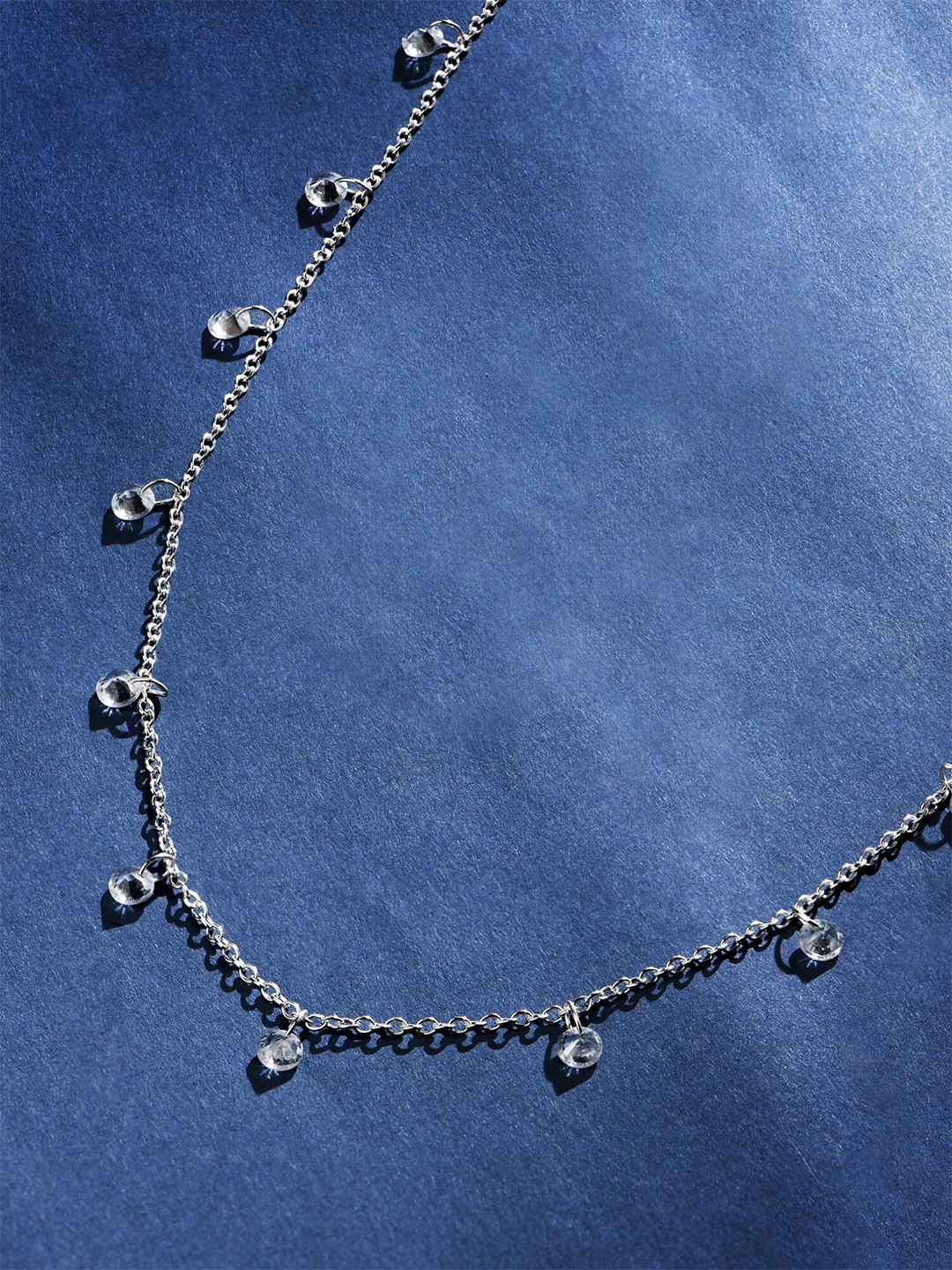 Accessorize London Women Sterling Silver Plated Cubic Zirconia Station Necklace