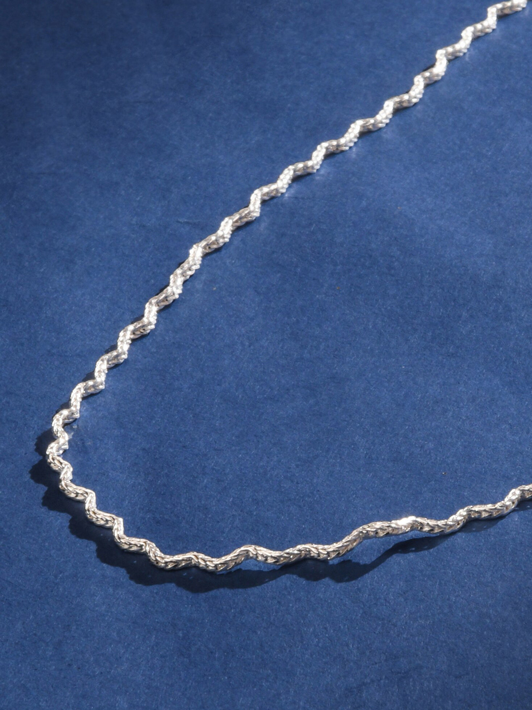 Accessorize London Women Sterling Silver Plated Wiggle Chain Necklace