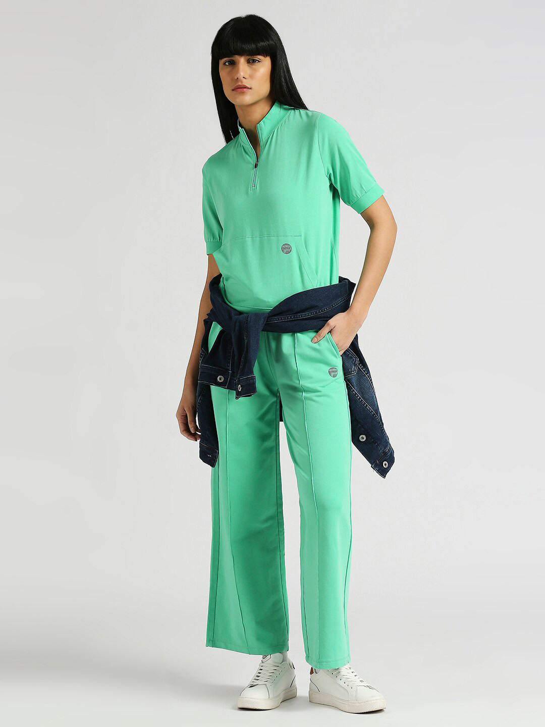 Pepe Jeans Mandarin Collar Half Zip Cotton T-shirt