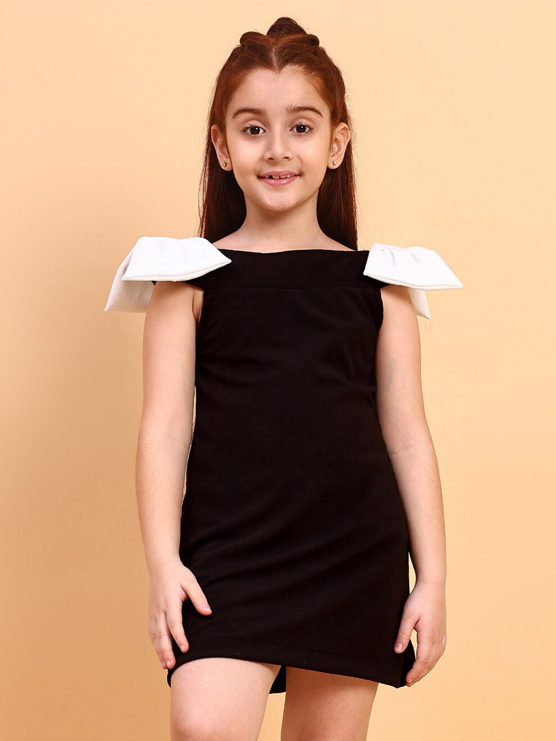 YK Girls Boat Neck Cap Sleeve Sheath Dress