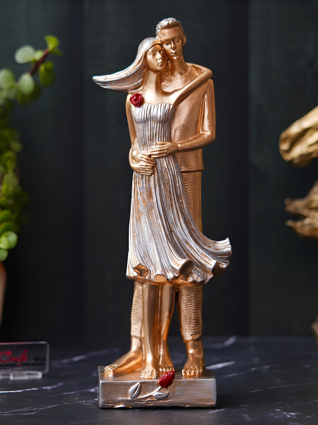 eCraftIndia Beige Medium Figurine Showpiece