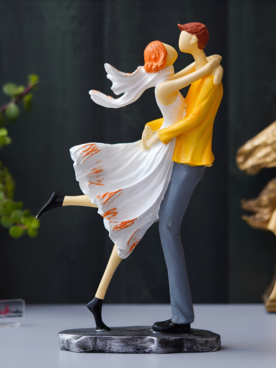 eCraftIndia Yellow & White Human Figurines Decorative Showpiece