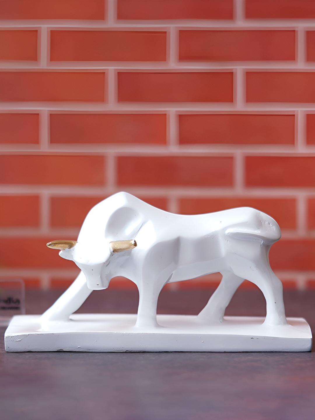 eCraftIndia White & Gold Toned Birds and Animals Figurine Showpiece