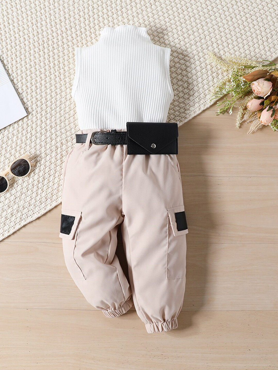 INCLUD Girls Turtle Neck Tank Top with Joggers