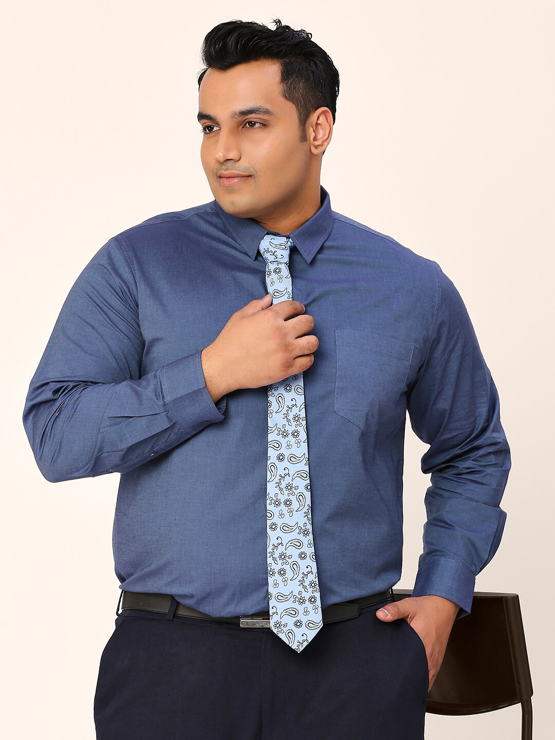 Sztori Plus Size Relaxed Fit Pure Cotton Formal Shirt