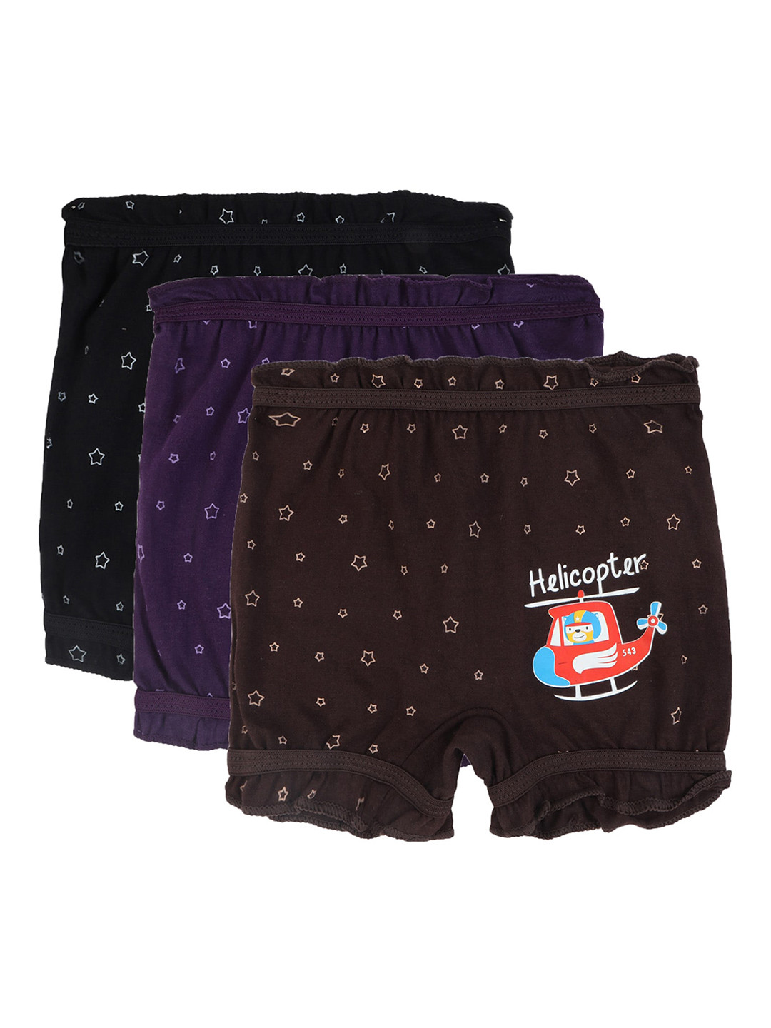 DYCA Kids Pack Of 3 Printed Assorted Bloomers