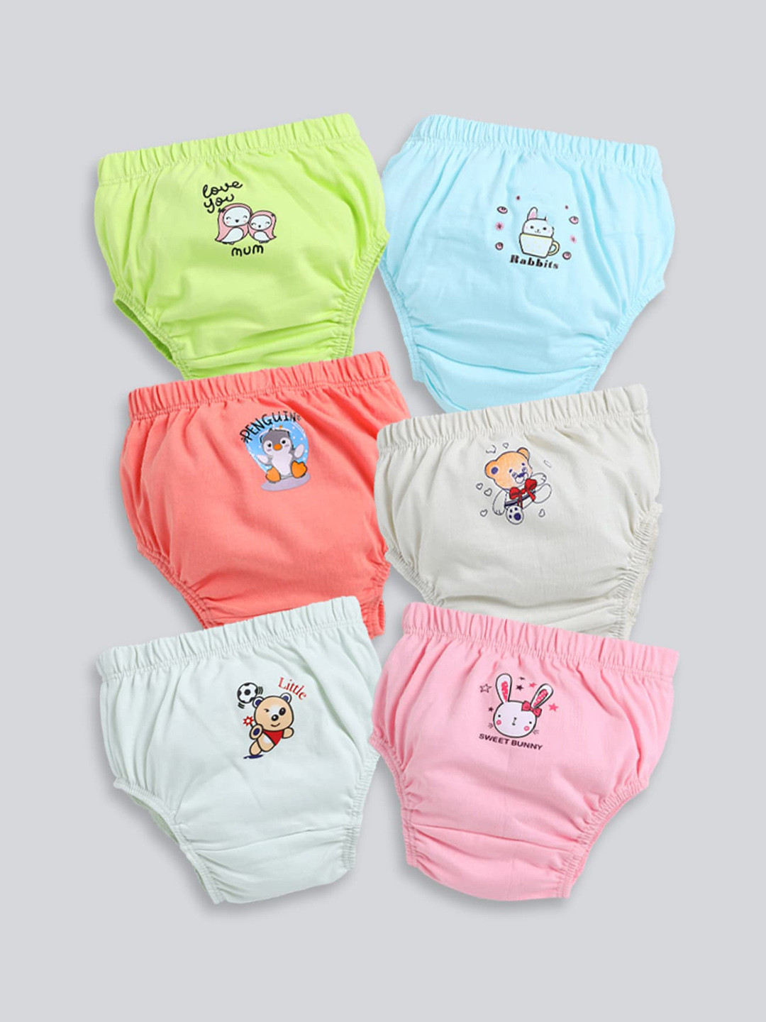 MooNKids Kids Pack Of 6 Printed Cotton Briefs-MK_Bloomer_64
