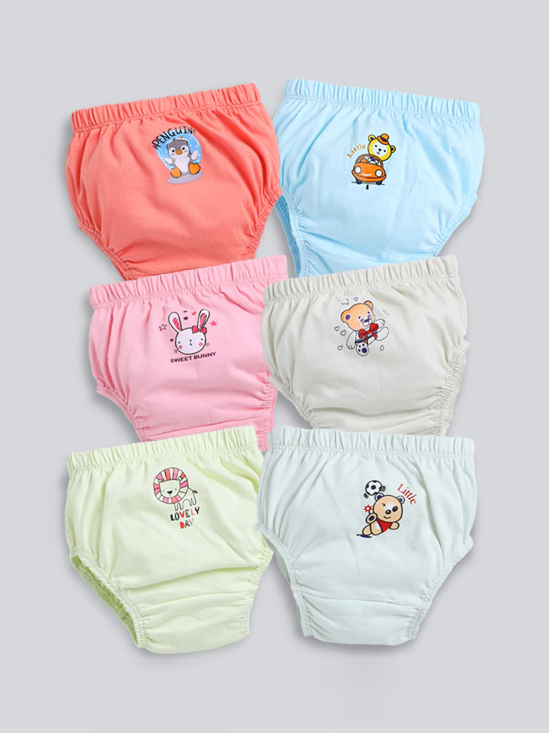 MooNKids Pack Of 6 Printed Cotton Briefs