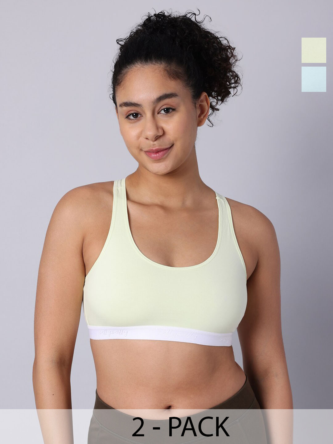 Sillysally Pack of 2 Full Coverage Racerback Super Support Bra All Day Comfort